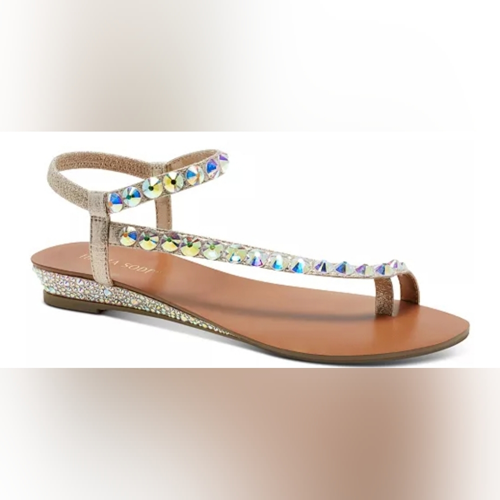 NWT Thalia Sodi Izabel Embellished Wedge Sandals-10M
